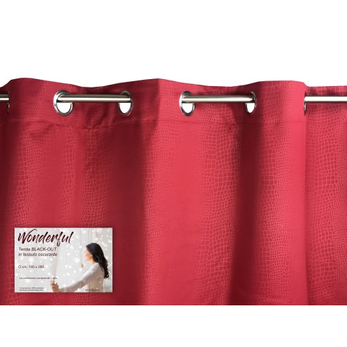 WONDERFUL CURTAIN in solid color BORDEAUX CM. 140X280 BLACK OUT packaged