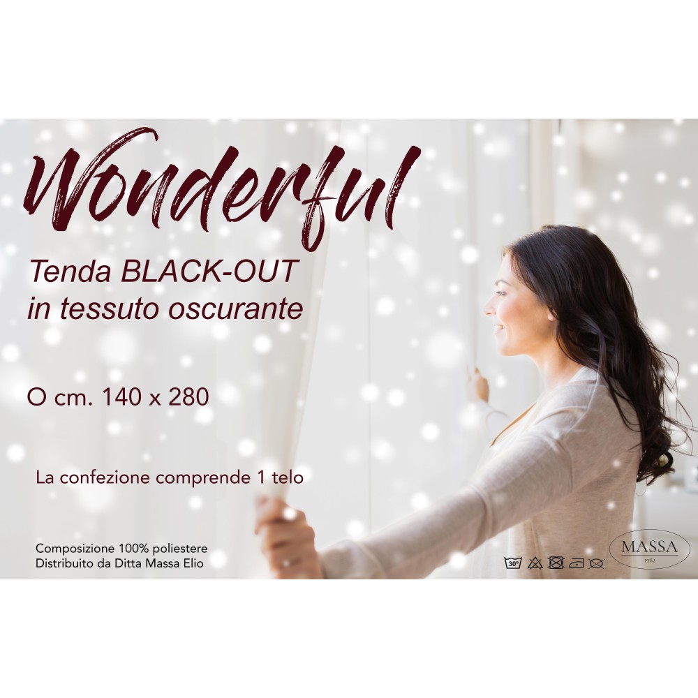 WUNDERBARER VORHANG in Unifarbe GREY CM. 140X280 BLACK OUT verpackt