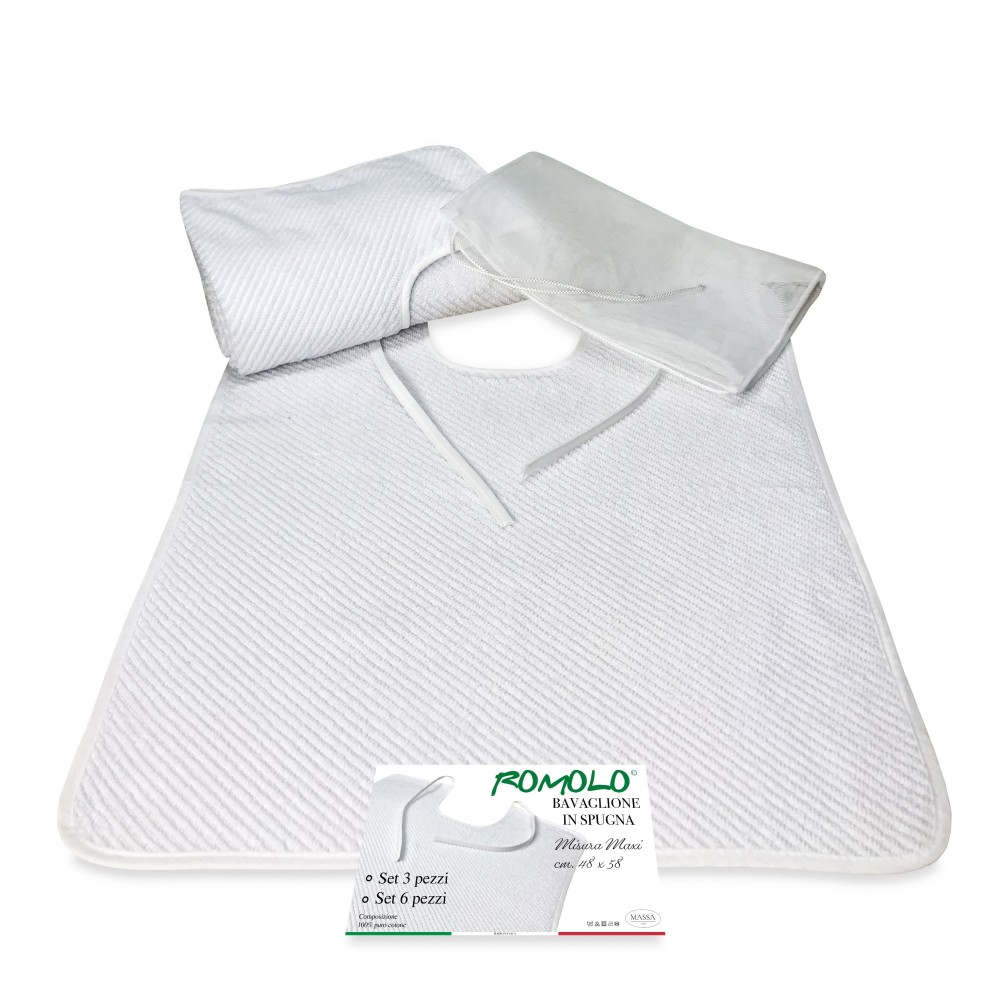 JEU DE BÂILLON uni blanc ROMOLO © gag avec lacets complet avec sac de lavage