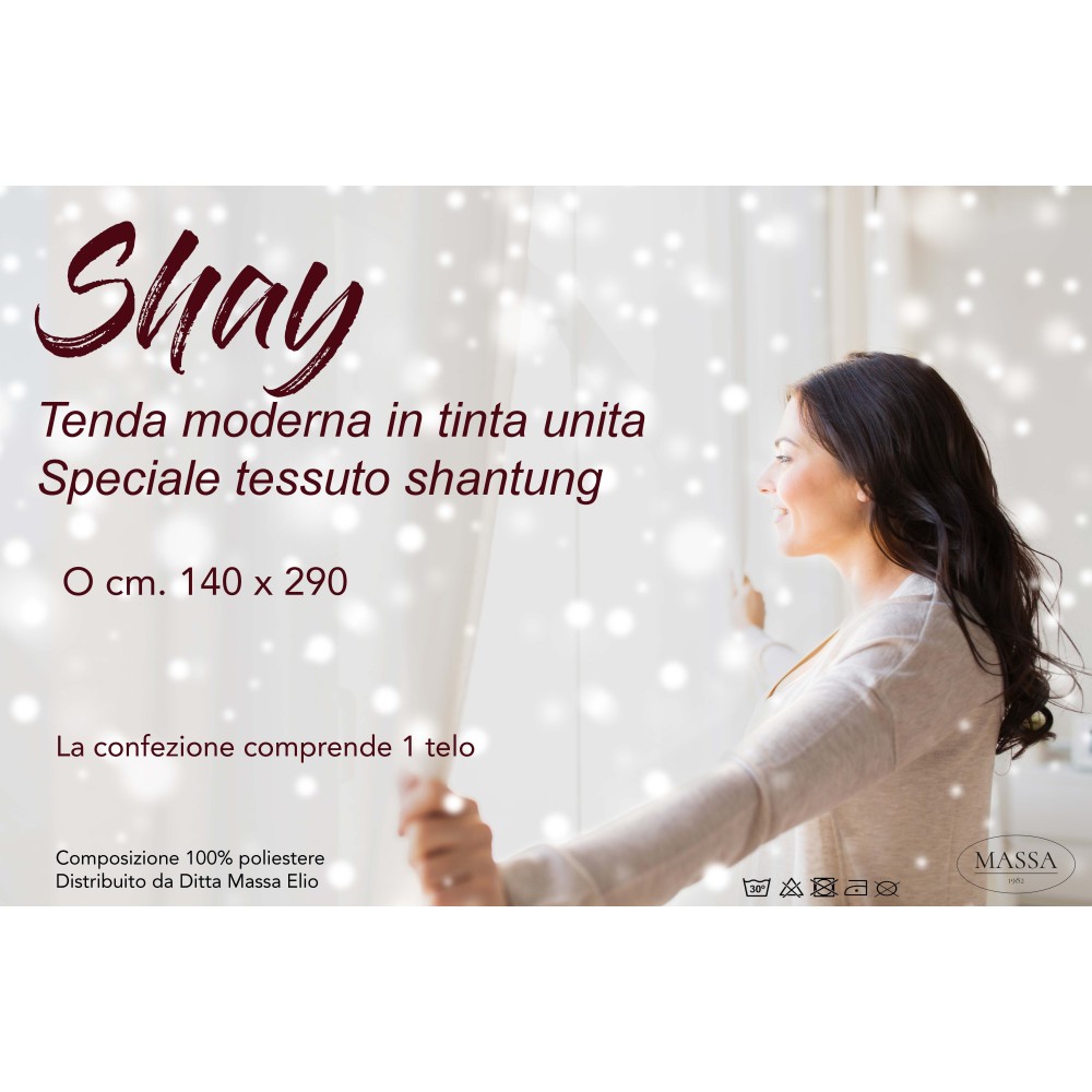 SHAY CURTAIN in solid color RUST ORANGE cm. 140X290 PACKAGED