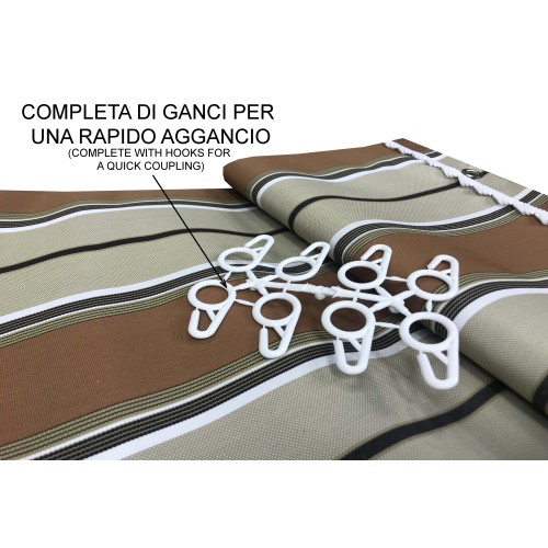 TOLDO EXTERIOR VERTIGO BALCÓN JARDÍN RIGHINO MARRÓN IMPERMEABLE Y REPELENTE AL AGUA