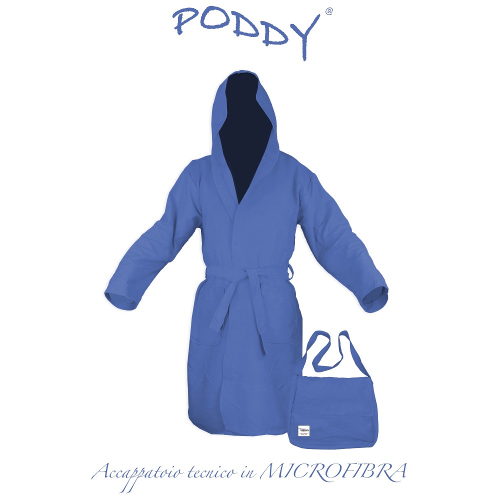 TECHNICAL BATHROBE MICROFIBER PODDY light blue