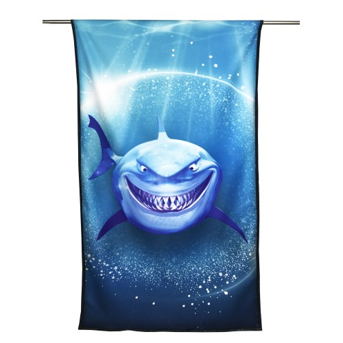 BEACH TOWEL IN SPONGE SHARK SHARK size large cm. 90 X 170