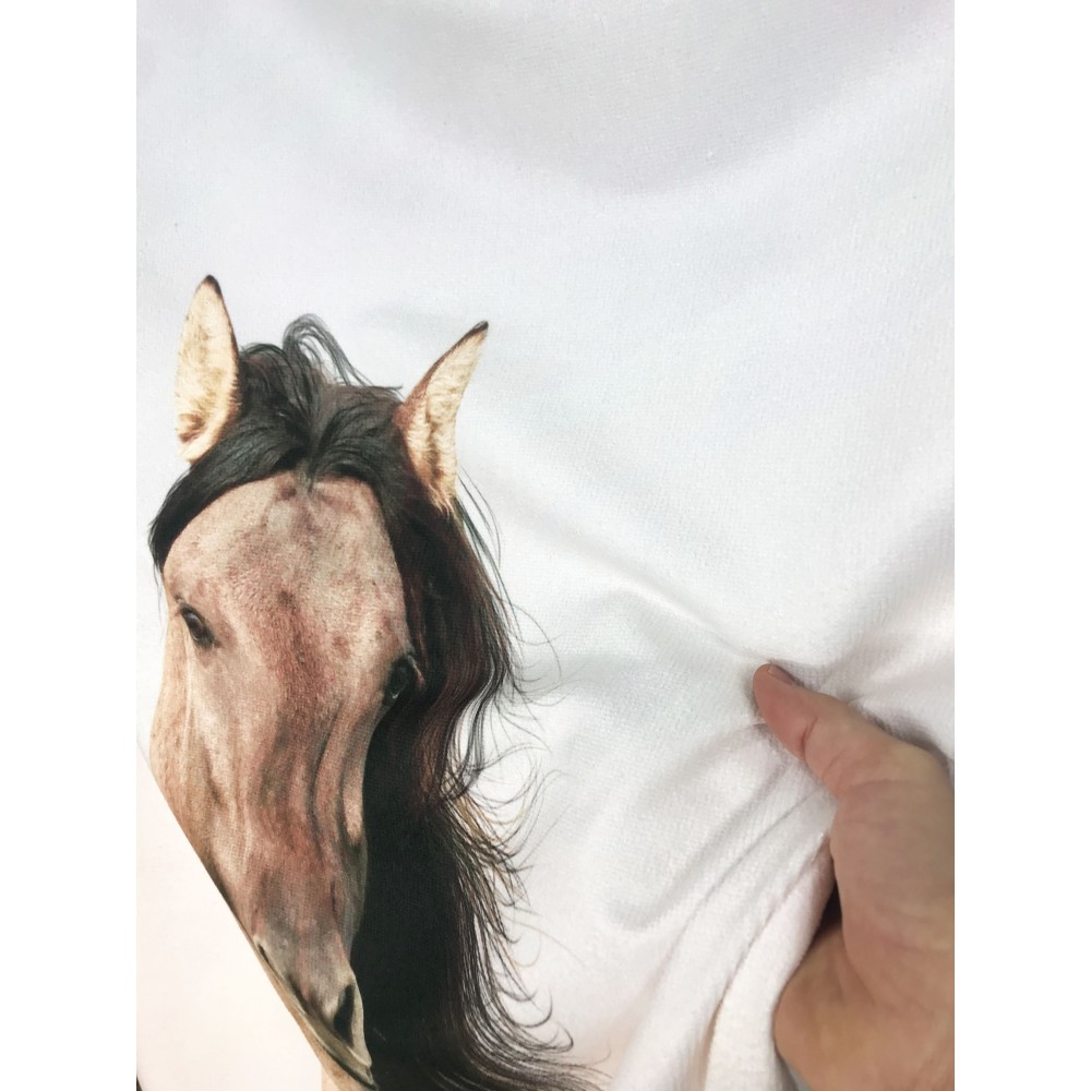 STRANDTUCH aus Frottee HORSE in RACE Größe groß cm. 90 X 170 CM