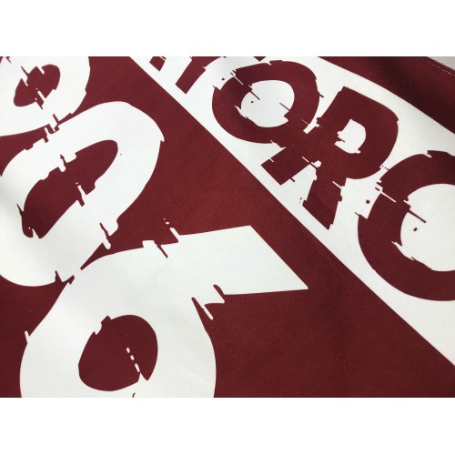 TOALLA DE RIZO ESCRITA TAURUS 1906 tamaño grande cm. 90 X 170 y postal TURÍN HA SIDO y seguirá siendo GRANATA