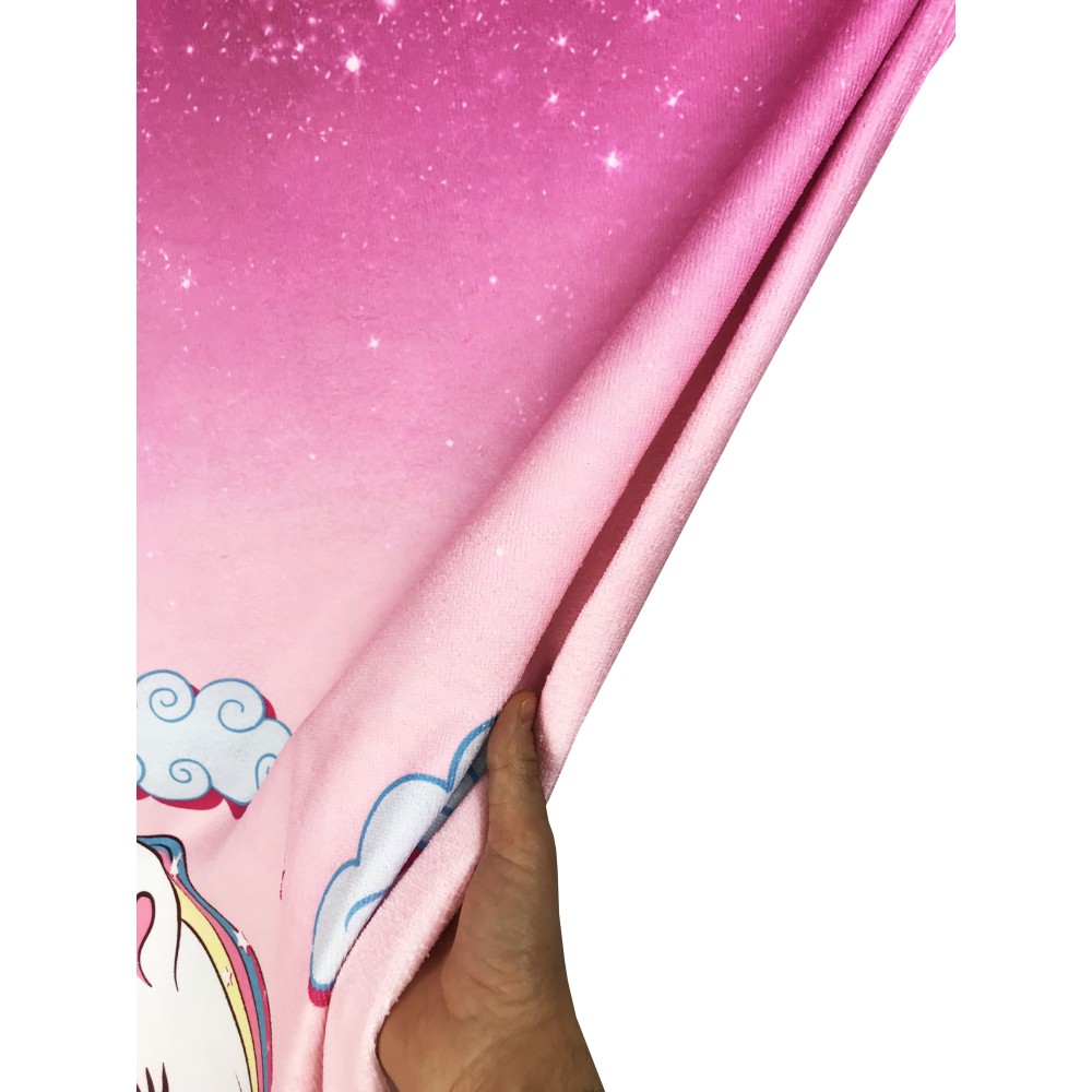STRANDTUCH aus Frottee UNICORN Pink Größe groß cm. 90 X 170 CM