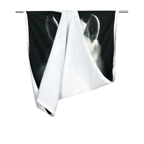 TERRY BEACH TOWEL WHITE HORSE size large cm. 90 X 170