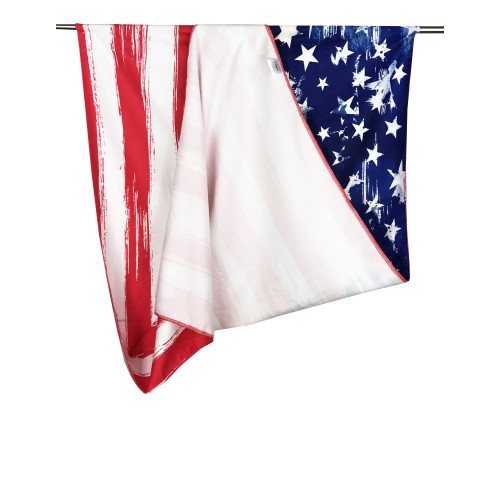 FROTTEE STRANDTUCH AMERIKANISCHE FLAGGE Größe groß cm. 90 X 170 CM