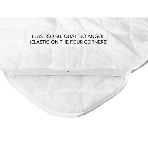 SOFTY © QUILTED BED BASE COVER in cotton DOUBLE USE MATTRESS COVER