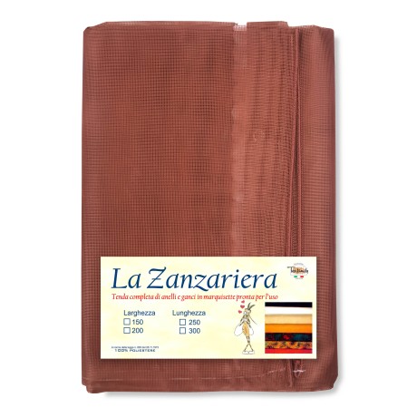 Cortina de mosquitera marrón lisa lista para usar - Tela de marquesette de tejido apretado