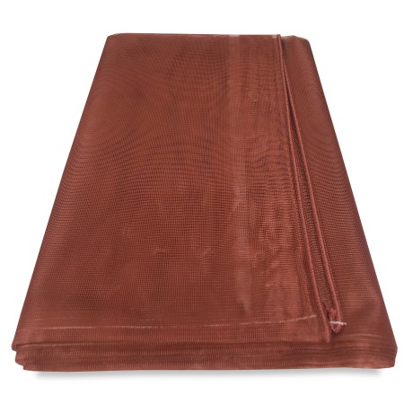 Ready-to-use plain brown mosquito net curtain - Tightly woven marquisette fabric