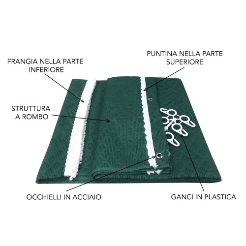 RIDEAU MOUSTIQUAIRE DE L'EXTÉRIEUR: JARDIN, BALCON DIAMANT ROYAUME-UNI CM VERT.150X250 QUALITÉ EXTRA