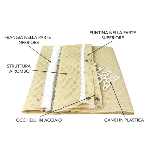 OUTDOOR MOSQUITO net CURTAIN GARDEN BALCONY rhombus plain BEIGE cm.150X250 extra quality