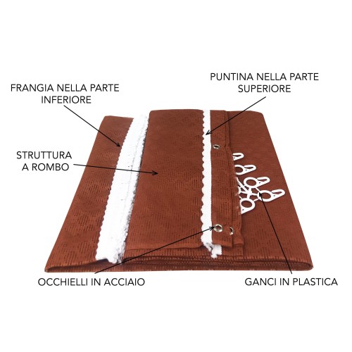 MOSQUITERA DE CORTINA exterior GARDEN BALCONY rombo liso RUST cm.150X250 calidad extra