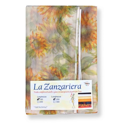 MESH CURTAIN OUTDOOR MARQUISETTE MOSQUITO NET SUNFLOWERS in 4 different sizes