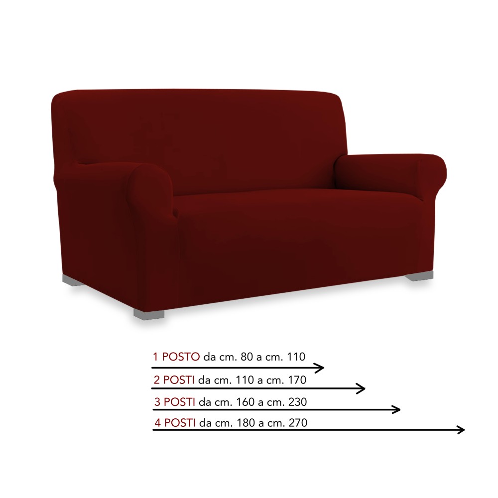 Universal-Stretch-Sofabezug ROMA schmutzabweisend BORDEAUX