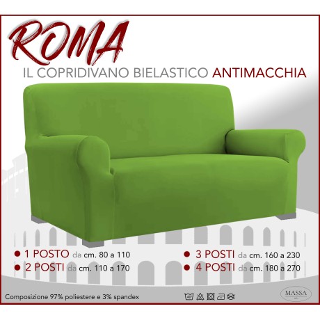 copridivano roma verde elasticizzato