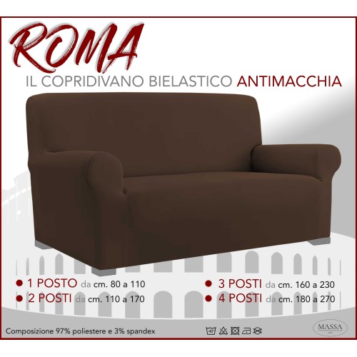 Universal stretch sofa cover ROMA stain-resistant BROWN
