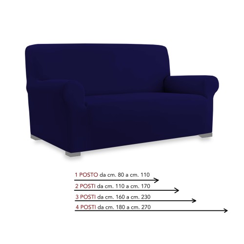Universal-Stretch-Sofabezug ROMA schmutzabweisend DUNKELBLAU