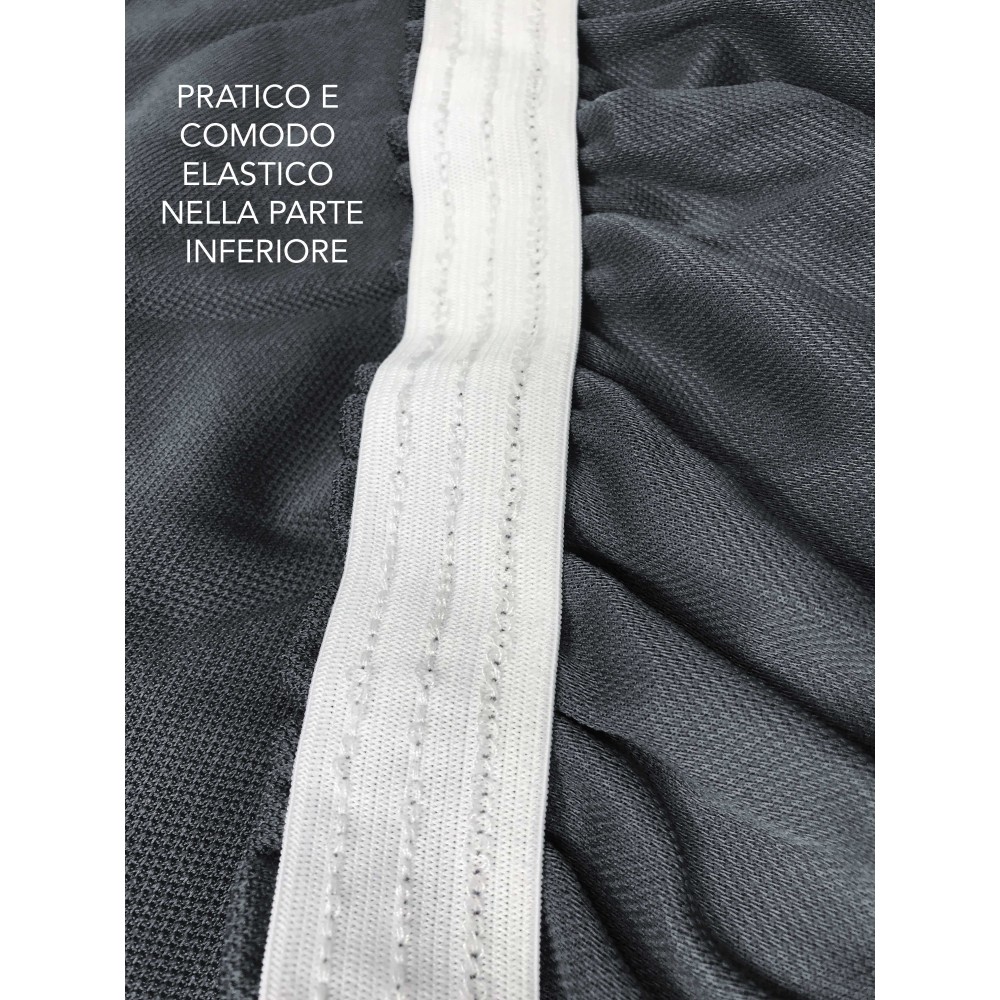 Housse de canapé universelle élastiquée et résistante aux taches ROMA GRIS FONCÉ