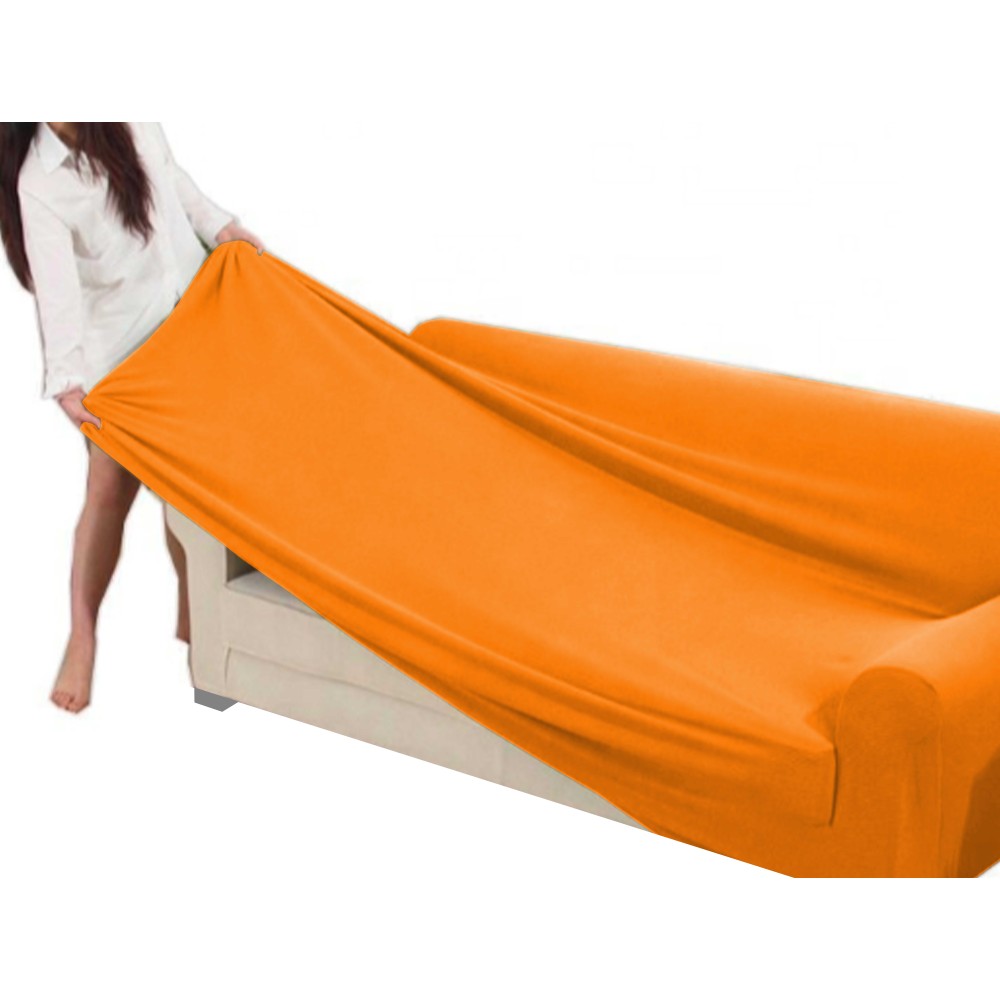 Universal-Stretch-Sofabezug ROMA schmutzabweisend ORANGE