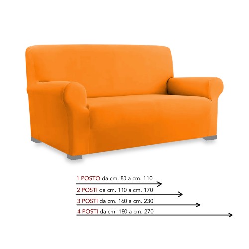 COPRIDIVANO Universale elasticizzato ROMA antimacchia ARANCIO