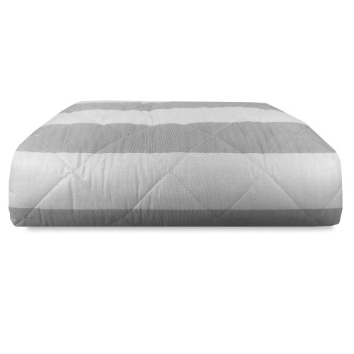 LES COUVRE-LITS MATELASSÉS, RAYÉE GRISE FRANÇAISE