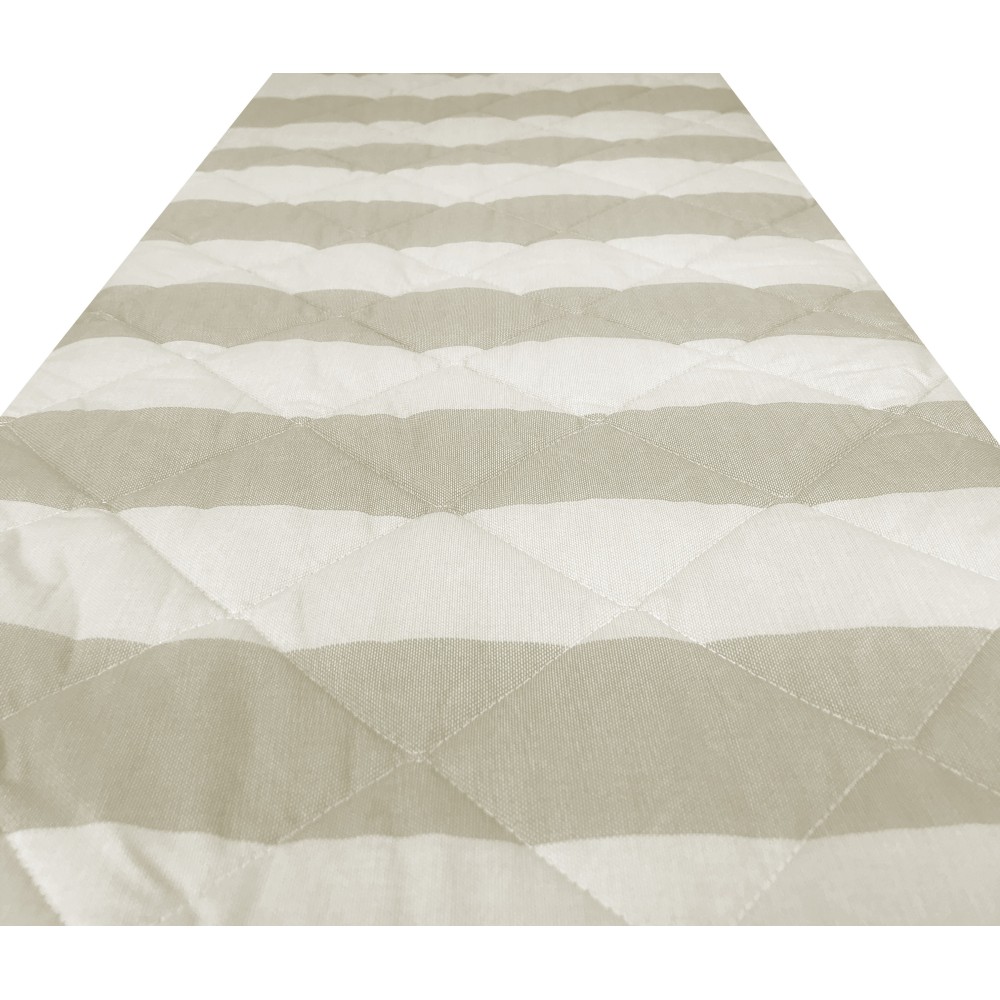 COPRILETTO trapuntato RIGATO francese BEIGE ECRÙ in PURO cotone