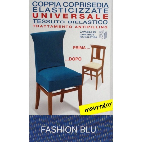 STRETCH CHAIR COVER NEW YORK FASHION BLUE