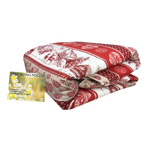 QUILTED © BEDSPREAD RED TYROLEAN GERMAGNANO BOW Made in Italy