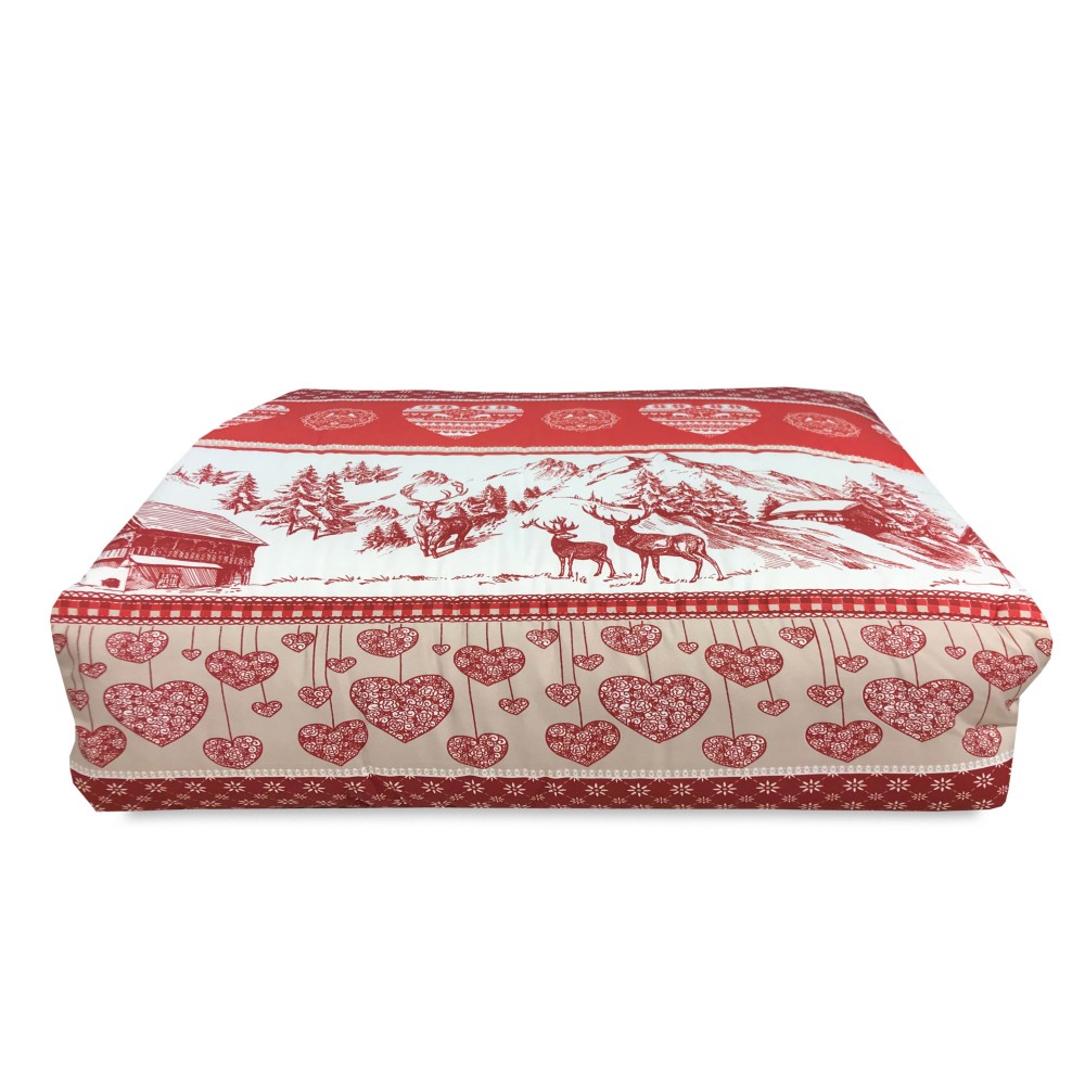 GESTEPPTE © TAGESDECKE ROT TIROLER GERMAGNANO SCHLEIFE Made in Italy