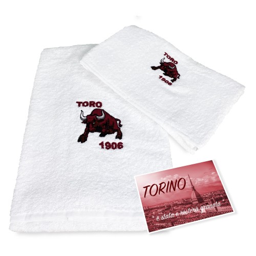 PAIRE de SERVIETTES brodées TORO 1906