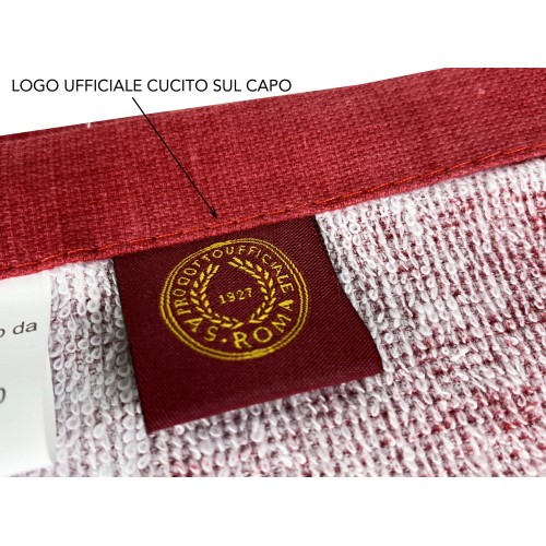 ROME SPORT BEACH TOWEL MEASURING CM.70X140 ORIGINAL A.S. ROMA WITH TEXFAMILY BACKPACK TOWEL HOLDER and postcard ROME IS