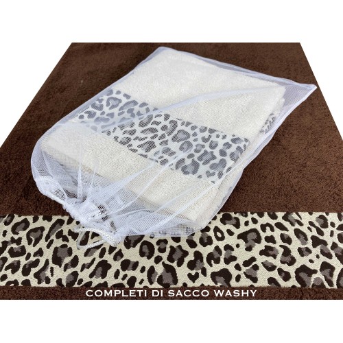 HANDTUCHSET 1+1 JACQUARD SPONGE FACE und Gast MACULATO beige WASHY BAG