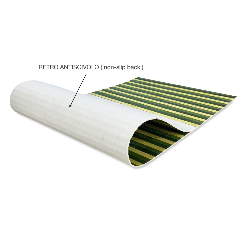 WOODY © KITCHEN RUG in wood SHADED GREEN BAMBOO all sizes