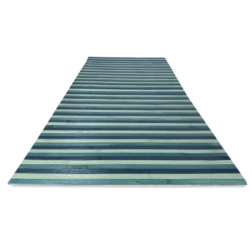 WOODY © KITCHEN RUG in wood BAMBOO BLUE SEA GREEN SHADED all sizes