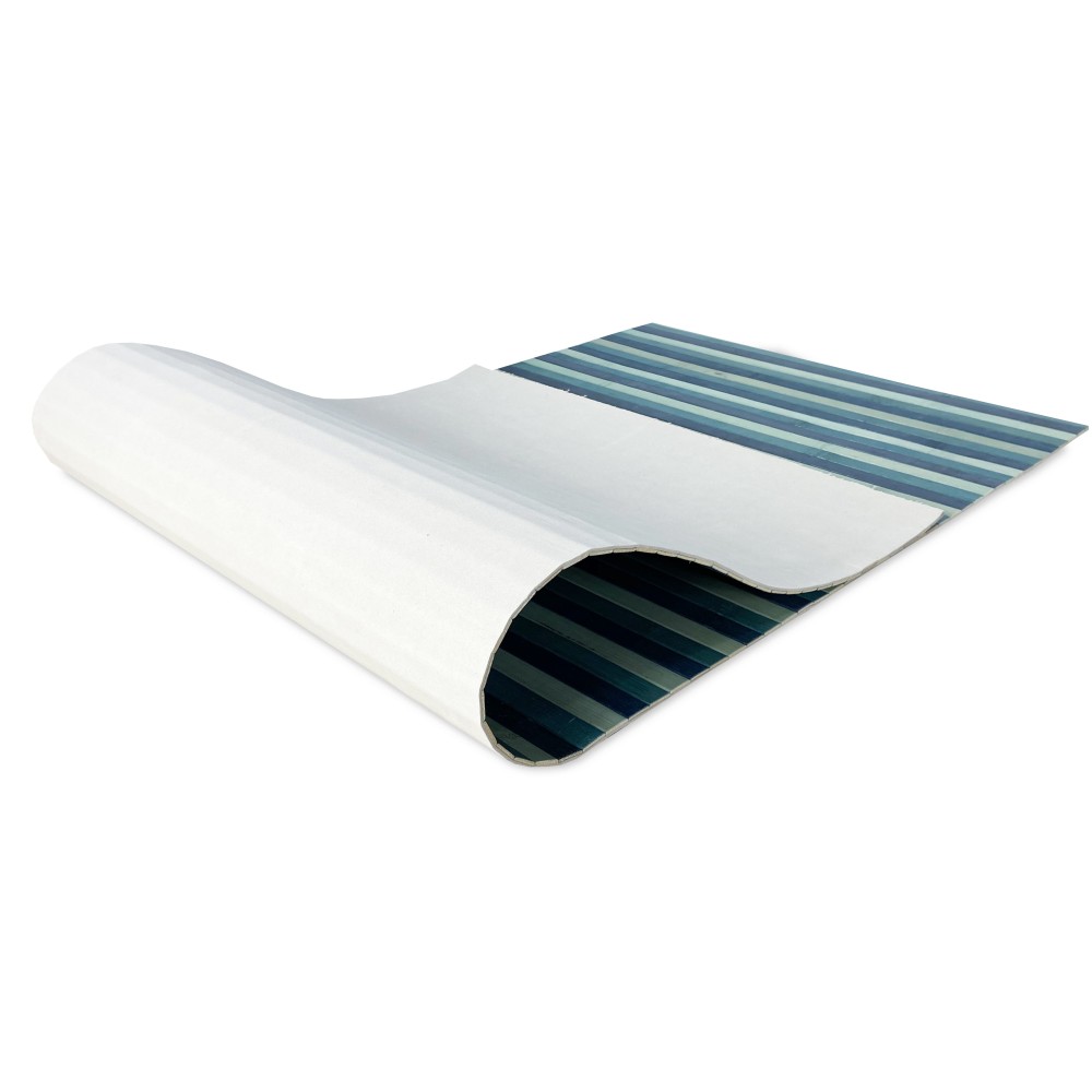 WOODY © KITCHEN RUG in wood BAMBOO BLUE SEA GREEN SHADED all sizes