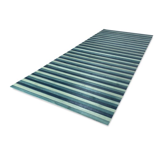 WOODY © KITCHEN RUG in wood BAMBOO BLUE SEA GREEN SHADED all sizes