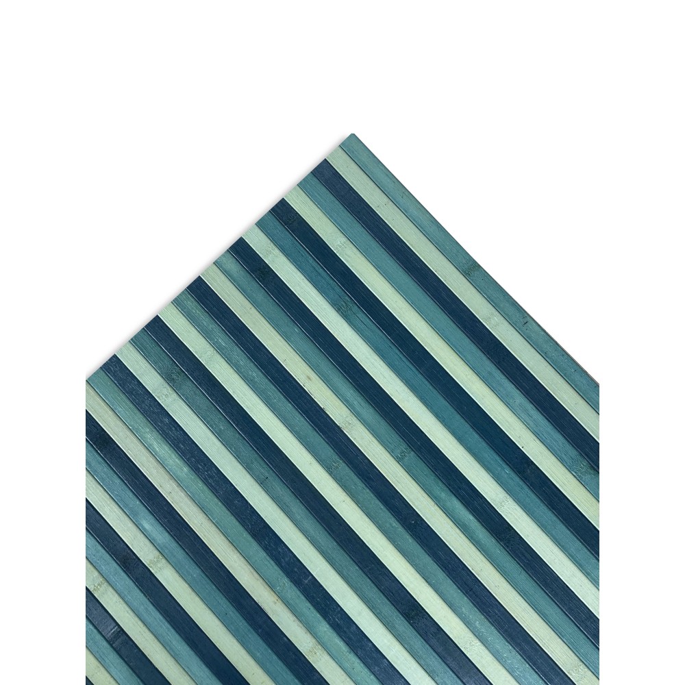 WOODY © KITCHEN RUG in wood BAMBOO BLUE SEA GREEN SHADED all sizes