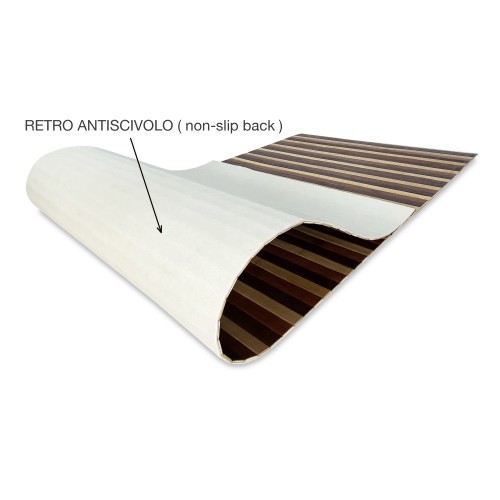 TAPPETO cucina WOODY IN legno BAMBOO MARRONE SFUMATO tutte le misure