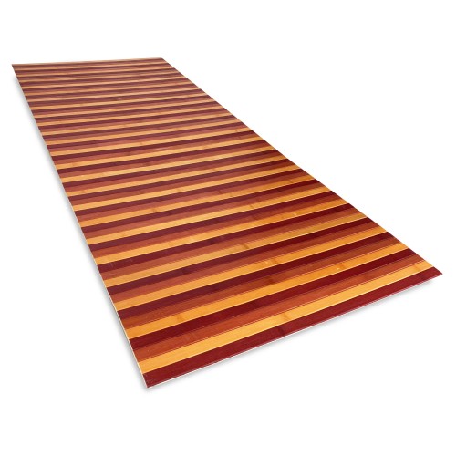 TAPIS de CUISINE en BOIS WOODY BAMBOU BORDEAUX DÉGRADÉ ROUGE toutes les tailles
