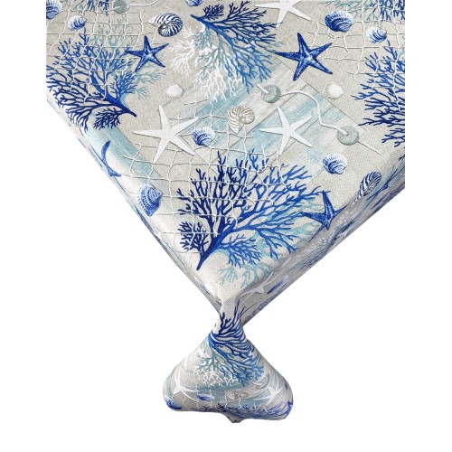 NAPPE ANTI-TACHE RÉSINE TURIN MER CORAUX MARINS BLEU