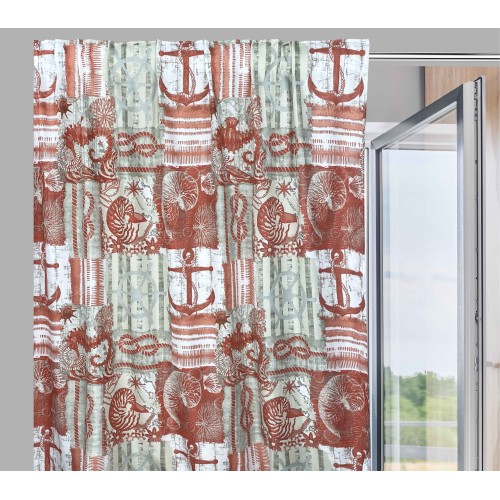 TENDA INGRID in stile marino CORALLO ROSSO cm. 175x290 MADE IN ITALY