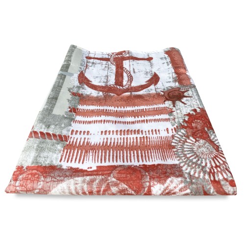 CARPA INGRID en estilo marino CORAL ROJO cm. 175x290 HECHO EN ITALIA