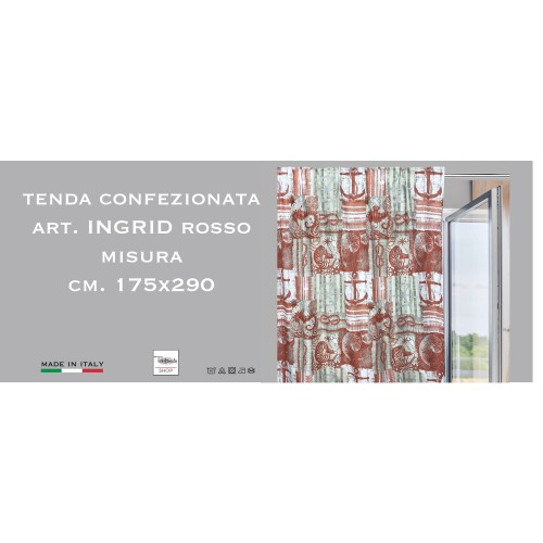 INGRID TENT in marine style RED CORAL cm. 175x290 MADE IN ITALY