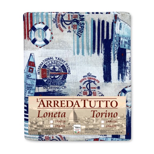 FUNDA DE TOALLA PARA MUEBLE GRAN SCARF COLCHA funda de sofá FABRIC LONETA sea MARINE SAILING BLUE