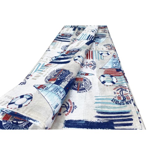 TELO ARREDO copritutto GRAN FOULARD COPRILETTO copridivano TESSUTO LONETA mare MARINO VELA BLU