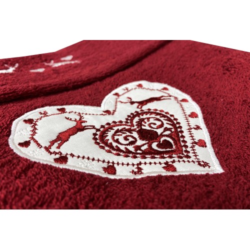 TYROLEAN TYROLEAN TOWEL SET RED DEER HEART