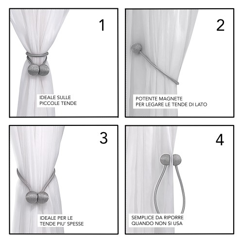 CORTINA DE RETENCIÓN MAGNÉTICA SMART © TIEBACK hebilla para cortinas 2 PIEZAS