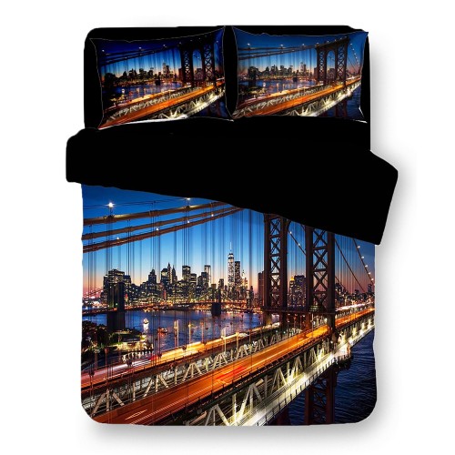 DUVET COVER SATEEN HD PHOTOGRAPHIC NEW YORK Brooklyn Bridge
